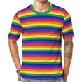 thumbnail image 1 of T Shirt For Men Rainbow Pride Flag LGBT Colorful Stripes Men Novelty Beach Graphic Tees Short Sleeve, 1 of 7