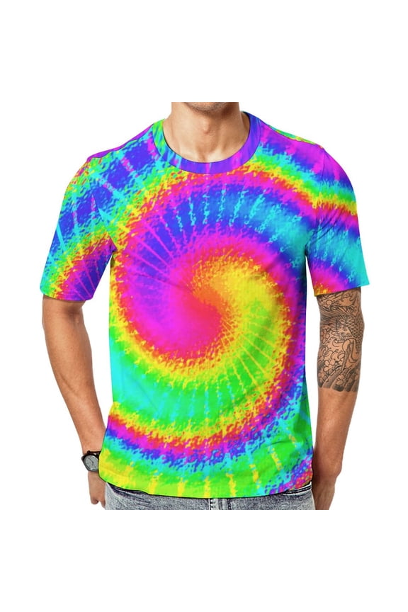T Shirt For Men Rainbow Pride Flag LGBT Colorful Stripes Men Novelty Beach Graphic Tees Short Sleeve
