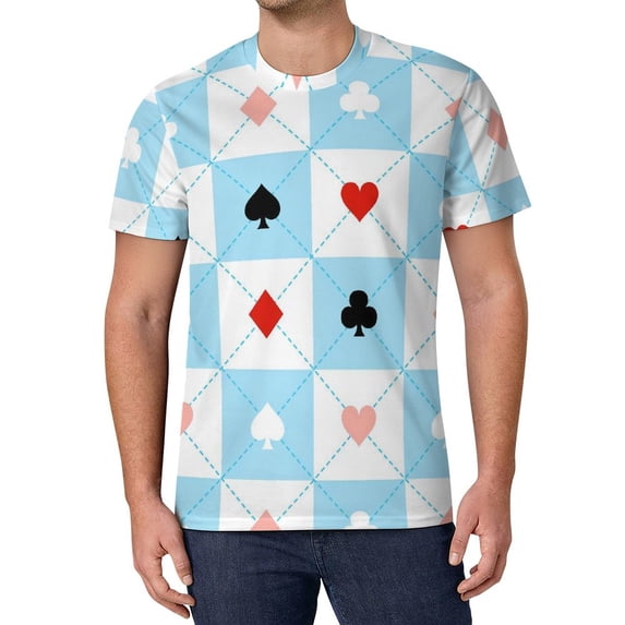 T Shirt For Men Red Heart Print T-Shirt Mens I Love You Forever Fun Summer Harajuku Tees Graphic Plu