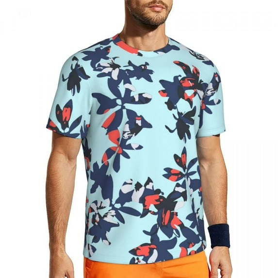 T Shirt For Men Retro Flower Print Sports T-Shirt Summer Pretty Floral Vintage Popular Tee Shirt For