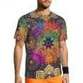thumbnail image 1 of T Shirt For Men Retro Tribal Gym Ethnic Floral Print Popular Men Street Style Tee Shirt Summer Short, 1 of 7