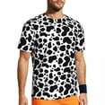 thumbnail image 1 of T Shirt For Men Running For Male Cow Print Clover Irish Gift T-Shirts Fashion Green And Black Spots, 1 of 7