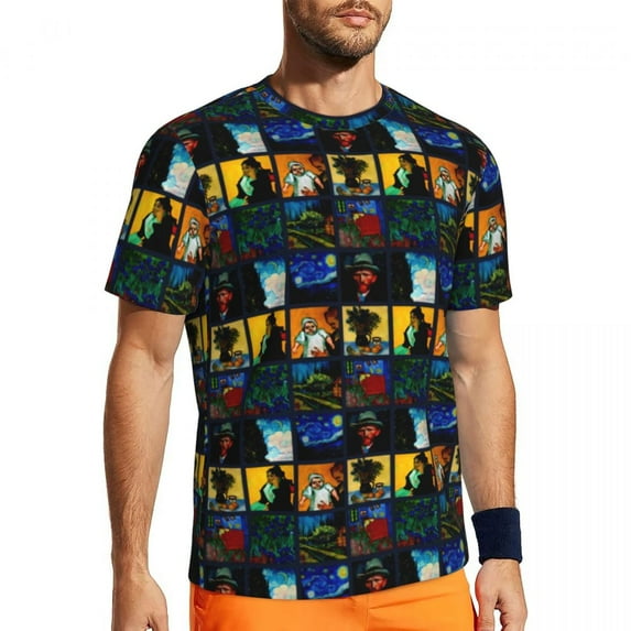 T Shirt For Men Running T-Shirt For Man Vincent Van Gogh Harajuku Poppies Cornflowers Summer Tees O