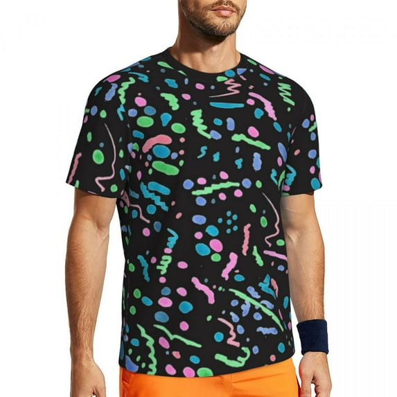 T Shirt For Men Running T-Shirt For Man Vintage 80S Polka Dots Harajuku Dark Rainbow Spots Summer Te