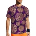 thumbnail image 1 of T Shirt For Men Running T-Shirt For Mens Gold Mandala Print Harajuku Vintage Floral Summer Tee Shirt, 1 of 7