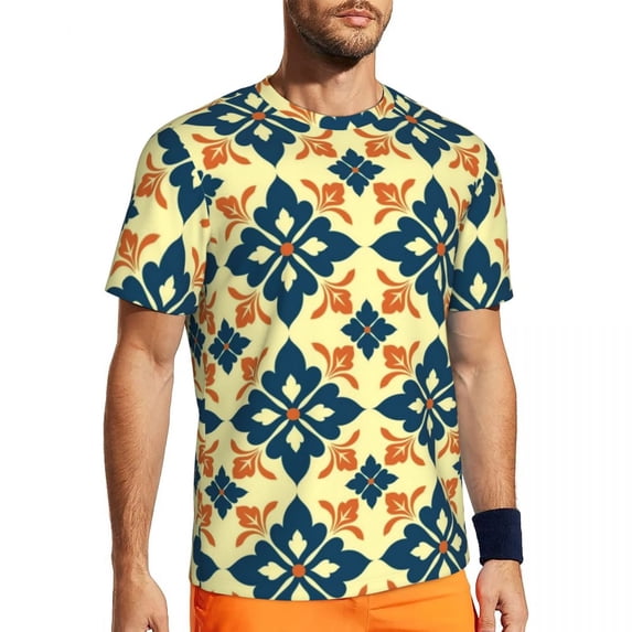T Shirt For Men Running T-Shirt For Mens Gold Mandala Print Harajuku Vintage Floral Summer Tee Shirt