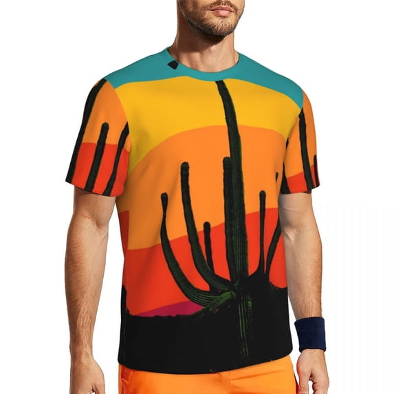 T Shirt For Men Sahara Desert Gym T-Shirt Summer Golden Sunset Retro Popular Tee Shirt For Couple Gr
