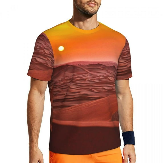 T Shirt For Men Sahara Desert Gym T-Shirt Summer Golden Sunset Retro Popular Tee Shirt For Couple Gr