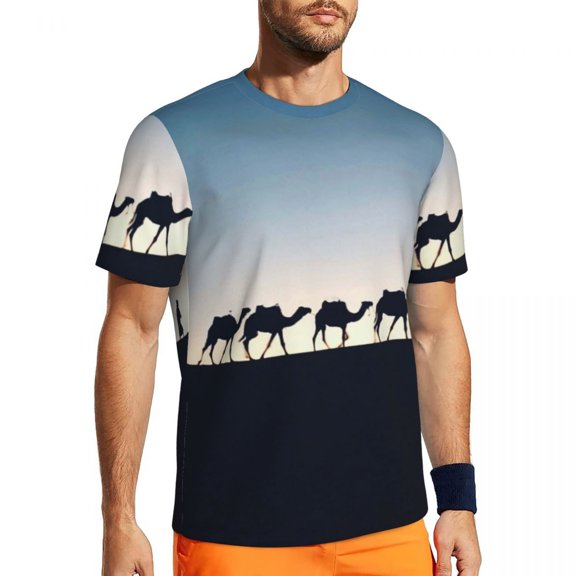 T Shirt For Men Sahara Desert Gym T-Shirt Summer Golden Sunset Retro Popular Tee Shirt For Couple Gr