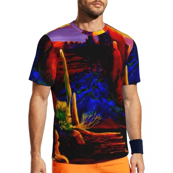 T Shirt For Men Sahara Desert Gym T-Shirt Summer Golden Sunset Retro Popular Tee Shirt For Couple Gr