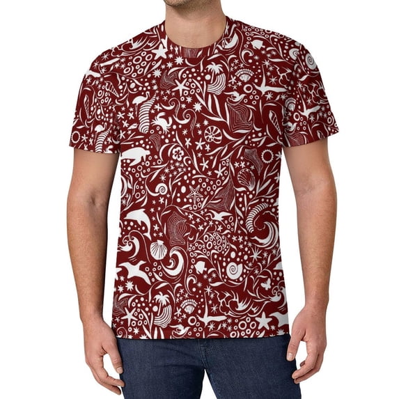 T Shirt For Men Sea Fish T-Shirt Colorful Ocean Male Fashion Beach Printed Tee Shirt Short-Sleeved P