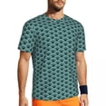 thumbnail image 1 of T Shirt For Men Seigaiha Print T-Shirt Vintage Blue Wave Hip Hop Sports T-Shirts Short Sleeve Quick-, 1 of 7