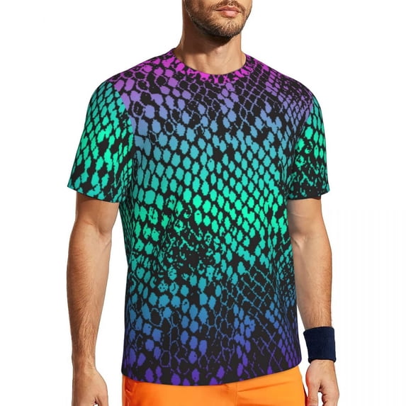 T Shirt For Men Snakeskin Print Sportswear T-Shirt Summer Animal Skin Aesthetic Hippie Tee Shirt For