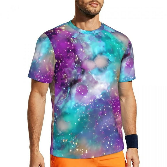 T Shirt For Men Space Design Art Sports Summer Galaxy Print Funny T-Shirts Novelty Tshirt For Male G