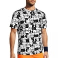 thumbnail image 1 of T Shirt For Men Spooky Black Cat Happy Halloween Hippie Gym T-Shirts Short-Sleeve Breathable Tshirt, 1 of 7