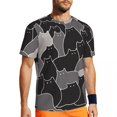 thumbnail image 1 of T Shirt For Men Spooky Black Cat Happy Halloween Hippie Gym T-Shirts Short-Sleeve Breathable Tshirt, 1 of 7
