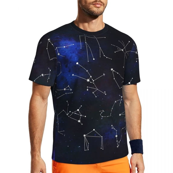 T Shirt For Men Sports Astrology Art T-Shirts Fashion Moon Star Sun Summer Tee Shirt O Neck Awesome