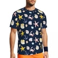 thumbnail image 1 of T Shirt For Men Sports Sea Shells Popular Gold and Black Summer Tee Shirt O Neck Streetwear Design T, 1 of 7