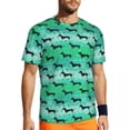 thumbnail image 1 of T Shirt For Men Sports T-Shirt For Male Dachshund T-Shirts Harajuku Green and Gold Dog Summer Tee Sh, 1 of 6
