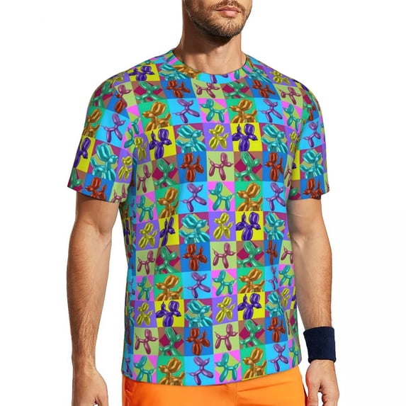 T Shirt For Men Balloon Dogs Men Cartoon Animal Vintage Gym Breathable Summer Harajuku Tee Shirt Pat
