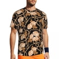 thumbnail image 1 of T Shirt For Men Sportswear For Mens Chain Print Fashion Rosebush Flower Summer Tee Shirt Vintage Gra, 1 of 7