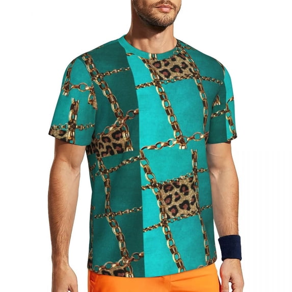 T Shirt For Men Sportswear For Mens Chain Print Fashion Rosebush Flower Summer Tee Shirt Vintage Gra
