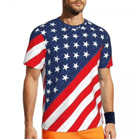 T Shirt For Men Sportswear For Mens USA Flag T-Shirts Novelty 4th of July Independence Day Summer Te