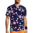 thumbnail image 1 of T Shirt For Men Sportswear Hippie Flower Power T-Shirts Fashion Blue Floral Summer Tee Shirt O Neck, 1 of 7