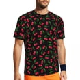 thumbnail image 1 of T Shirt For Men Sportswear T-Shirt For Couple Cute Fruit Harajuku Red Watercolor Cherries Summer Tee, 1 of 6