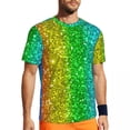 thumbnail image 1 of T Shirt For Men Sportswear T-Shirt For Man Faux Glitter Sparkle Fashion Purple Pink Ombre Summer Tee, 1 of 7