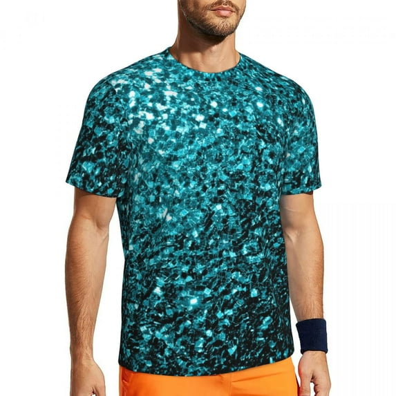T Shirt For Men Sportswear T-Shirt For Man Faux Glitter Sparkle Fashion Purple Pink Ombre Summer Tee