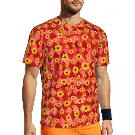 T Shirt For Men Sportswear T-Shirt For Man Sunflower Print Harajuku Nature Flower Beach Tee Shirt O