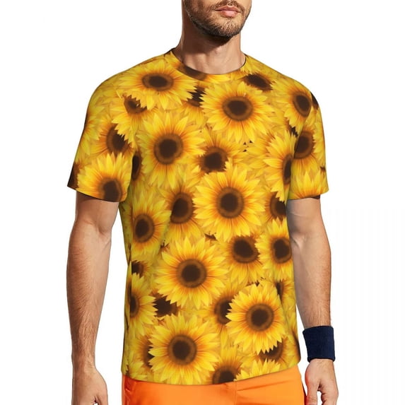 T Shirt For Men Sportswear T-Shirt For Man Sunflower Print Harajuku Nature Flower Beach Tee Shirt O