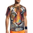 thumbnail image 1 of T Shirt For Men Sportswear T-Shirt For Man Tiger Stripes Hippie Animal Print Summer Tee Shirt O Neck, 1 of 7
