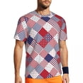 thumbnail image 1 of T Shirt For Men Squares Of Patchwork Gym T-Shirt Summer Colorful Vintage Pattern Casual Trending Tsh, 1 of 7