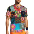thumbnail image 1 of T Shirt For Men Squares Of Patchwork Gym T-Shirt Summer Colorful Vintage Pattern Casual Trending Tsh, 1 of 7