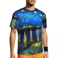 thumbnail image 1 of T Shirt For Men Starry Space Print Sports Summer Starry Space Print Awesome Trendy Cool Tee Shirt Fo, 1 of 7