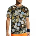 thumbnail image 1 of T Shirt For Men Steampunk Brass Skull Gym T-Shirt Brass Pocket Watch Popular Mens Vintage Tshirt Sum, 1 of 7