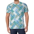 thumbnail image 1 of T Shirt For Men Striped Polka Dot Green And White Retro Men Awesome Tshirt Original Short Sleeve Pat, 1 of 7