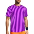 thumbnail image 1 of T Shirt For Men Striped Print Running Summer Purple And White Basic Novelty Tee Shirt For Male Patte, 1 of 7