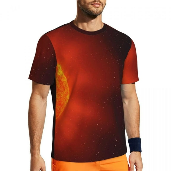 T Shirt For Men Sun Print Running T-Shirt Abstract Fire Fashion Mens Streetwear Tee Shirt Summer Sho
