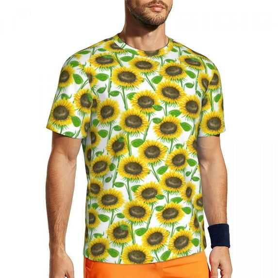 T Shirt For Men Sunflower Blooming Gym T-Shirt Summer Hippie Vibes Peace Flower Vintage Harajuku Tsh