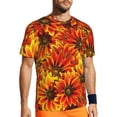thumbnail image 1 of T Shirt For Men Sunflower Love Man Yellow Flowers Print Vintage Gym Breathable Beach Hippie Tees Gra, 1 of 7
