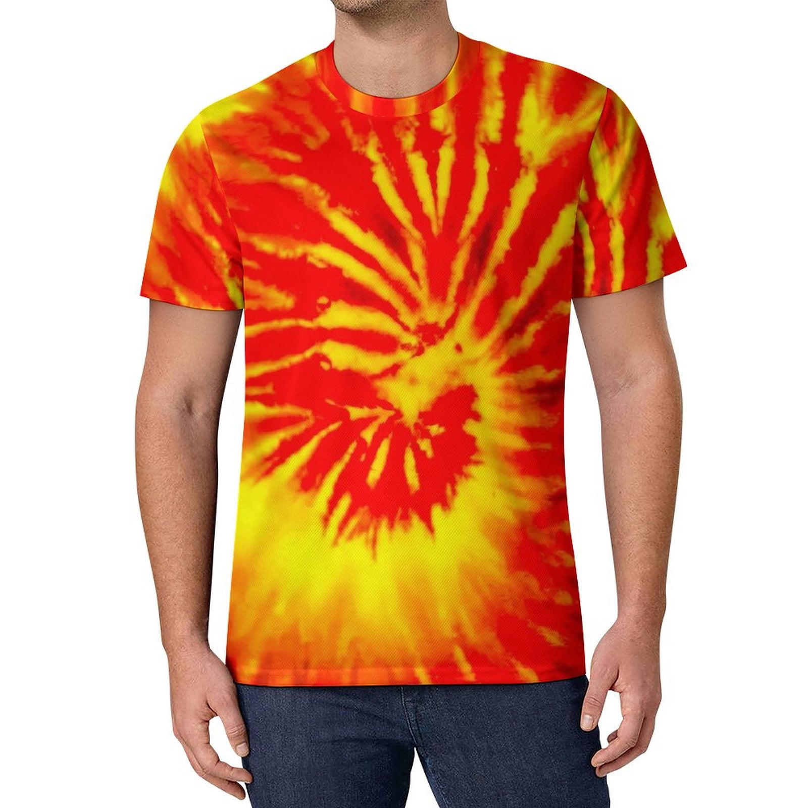 mens orange tie dye shirt