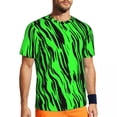 thumbnail image 1 of T Shirt For Men Tiger Print Stripes Glam Black And Gold Fashion Running Short Sleeve Fast Dry Tshirt, 1 of 7
