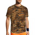 thumbnail image 1 of T Shirt For Men Tiger Print Stripes Glam Black And Gold Fashion Running Short Sleeve Fast Dry Tshirt, 1 of 7