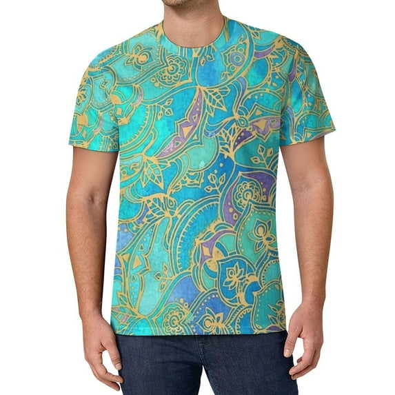 T Shirt For Men Trending Metallic Colorful Light Green Harajuku T-Shirts Basic Tee Shirt Summer Shor