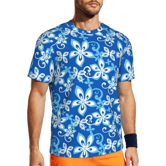 T Shirt For Men Tropical Floral Hibiscus Running Summer Jungle Parrot Fun T-Shirts Harajuku Tshirt F