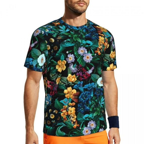 T Shirt For Men Tropical Floral T-Shirt Couple Botanical Garden Streetwear Sportswear Breathable Bea