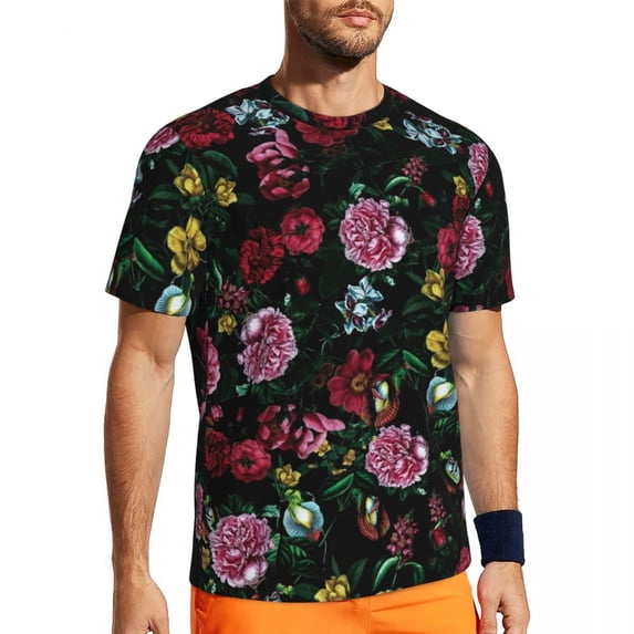 T Shirt For Men Tropical Floral T-Shirt Couple Botanical Garden Streetwear Sportswear Breathable Bea